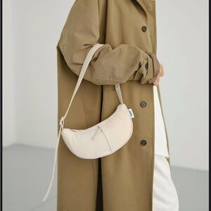 OLEND Cream Nylon Shoulder Bag